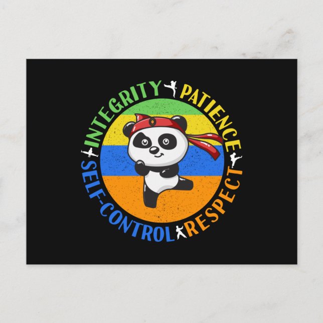 Carte Postale Valeurs des arts martiaux - Garçons Karate Mindset (Devant)