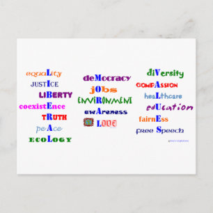 Carte Postale Valeurs morales libérales
