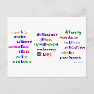 Carte Postale Valeurs morales libérales