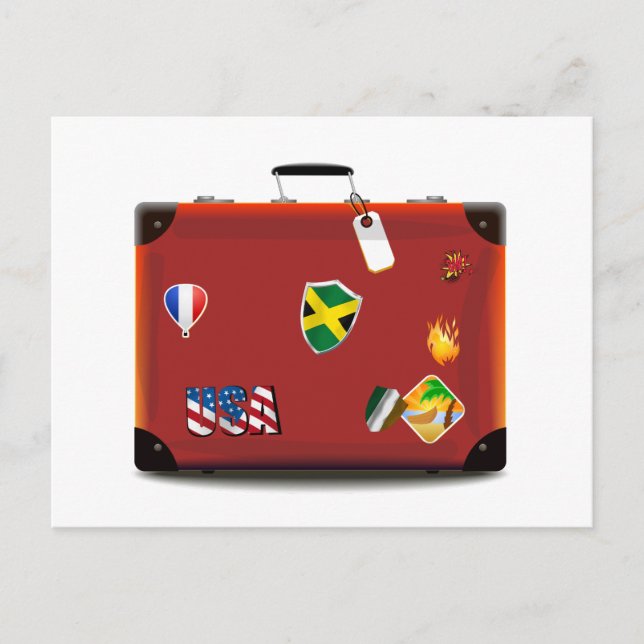 Carte Postale Valise en cuir vintage (Devant)
