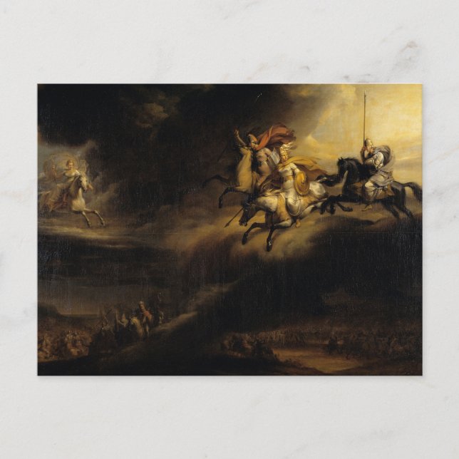 Carte Postale Valkyries en bataille par Johan Sandberg (Devant)