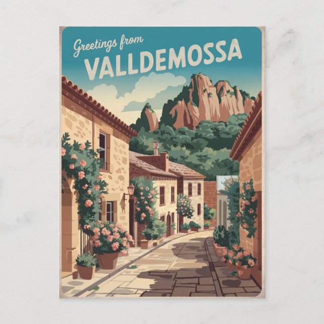 Carte Postale Valldemossa Mallorca Vintage (Devant)
