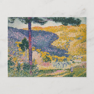 Carte Postale Vallée avec Fir Shade sur la Montagne