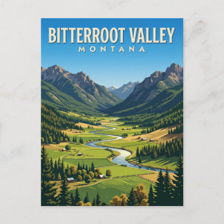 Carte Postale Vallée de Bitterroot Montana