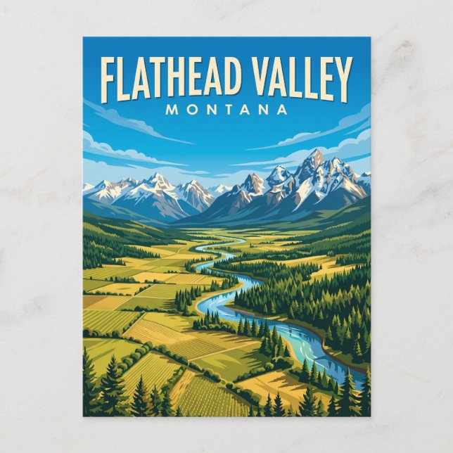 Carte Postale Vallée de Flathead Montana (Devant)