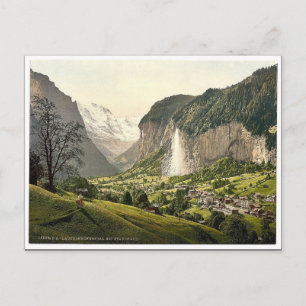 Carte Postale Vallée de Lauterbrunnen avec Staubbach, Oberl bern