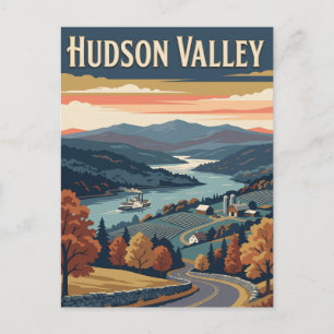 Carte Postale Vallée de l'Hudson New York Rivière Affiche Vintag
