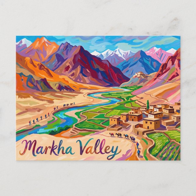 Carte Postale Vallée de Markha Inde (Devant)
