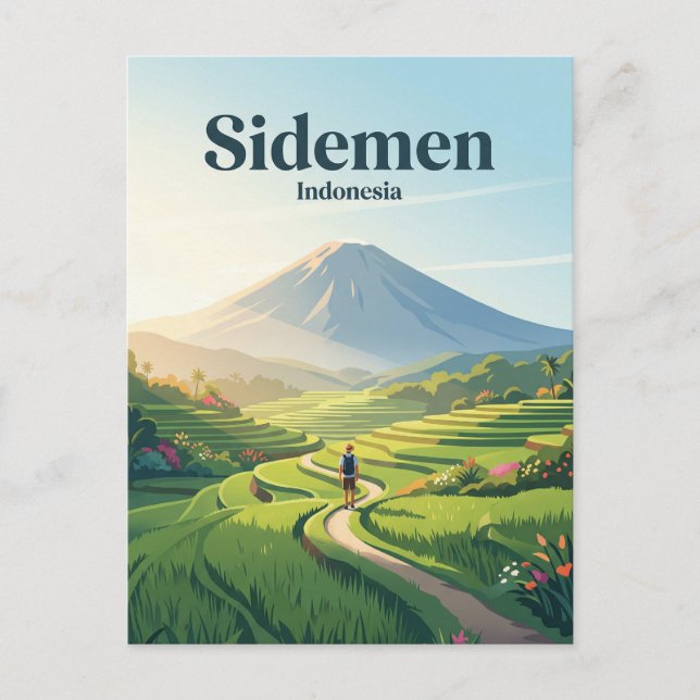 Carte Postale Vallée de Sidemen Indonésie (Devant)