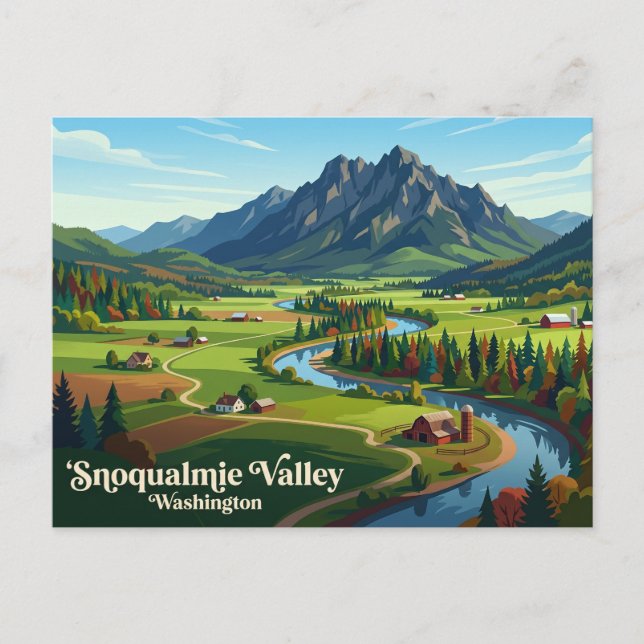 Carte Postale Vallée de Snoqualmie États-Unis (Devant)