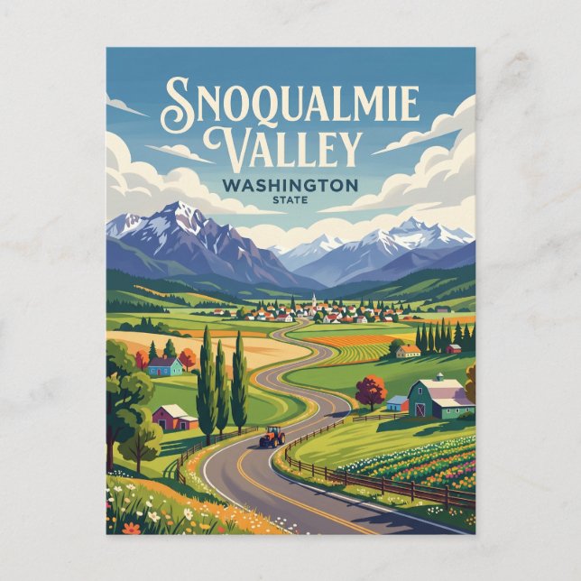 Carte Postale Vallée de Snoqualmie États-Unis (Devant)