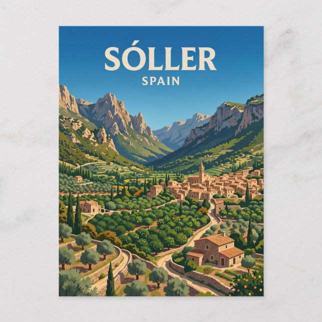 Carte Postale Vallée de Sóller Espagne (Devant)