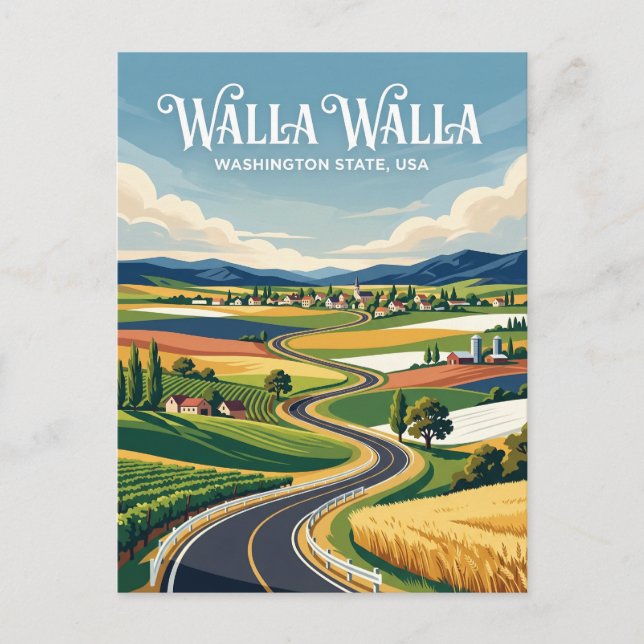 Carte Postale Vallée de Walla Walla USA (Devant)