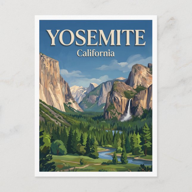 Carte Postale Vallée de Yosemite (Devant)