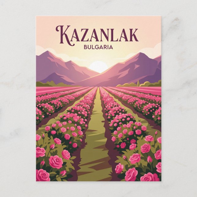 Carte Postale Vallée des Roses Bulgarie (Devant)