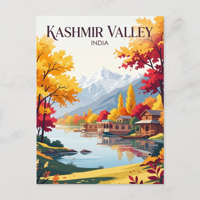 Carte Postale Vallée du Cachemire en Inde (Devant)