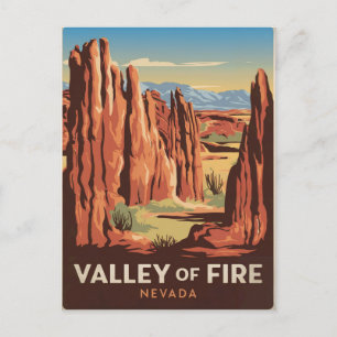 Carte Postale Vallée du Feu Nevada Vintage