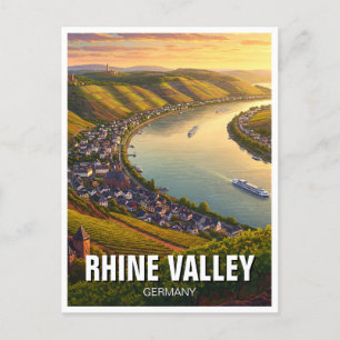 Carte Postale Vallée du Rhin Allemagne