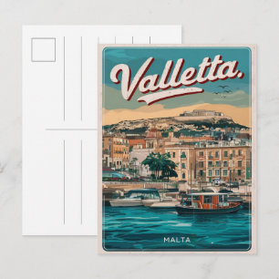 Carte Postale Valletta vintage, souvenirs et cadeaux de voyage d