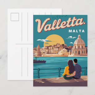 Carte Postale Valletta vintage, souvenirs et cadeaux de voyage d