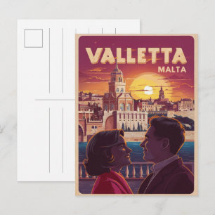 Carte Postale Valletta vintage, souvenirs et cadeaux de voyage d