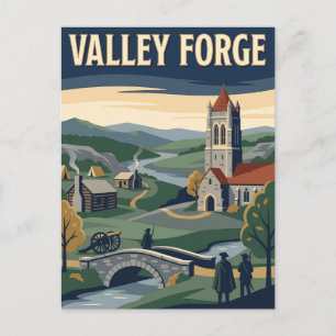 Carte Postale Valley Forge Pennsylvanie Affiche de voyage vintag