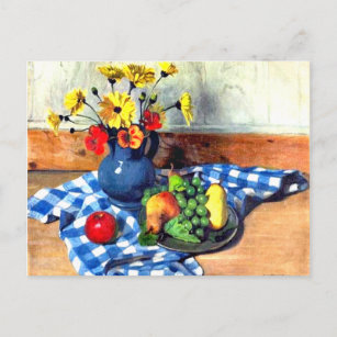 Carte Postale Vallotton - Fleurs de soleil, poires et raisins