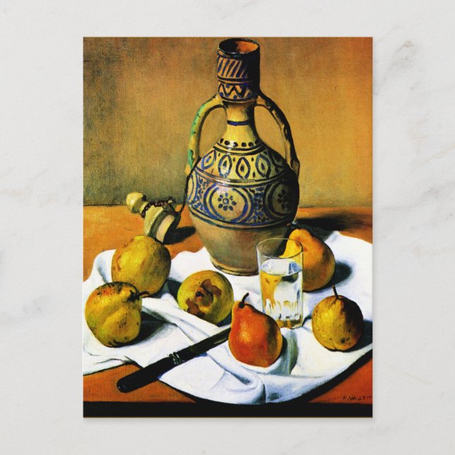 Carte Postale Vallotton - Jug et poires marocains, art (Devant)