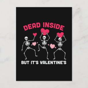 Carte Postale Valloween Valentines est mort à l'intérieur drôle