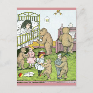 Carte Postale Valse nounours avec poupées