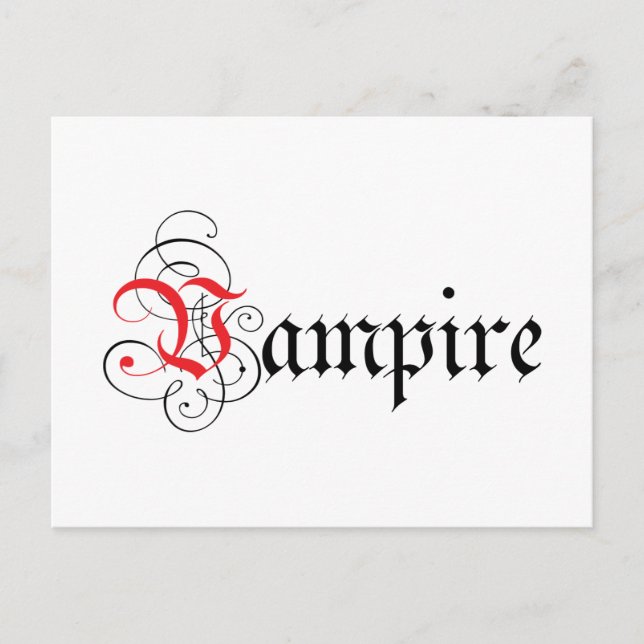 Carte Postale Vampire calgraphique (Devant)