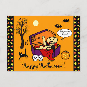 Carte Postale Vampire du laboratoire jaune d'Halloween