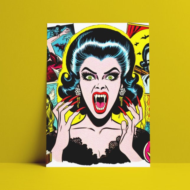 Carte Postale Vampire Horror Girl (Créateur téléchargé)