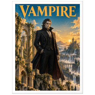 Carte Postale Vampire, Monstre de Fantasy Gothique