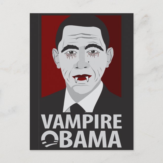 Carte Postale Vampire Obama (Devant)