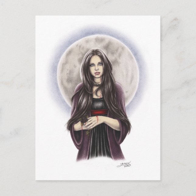 Carte postale Vampire Rose mort (Devant)