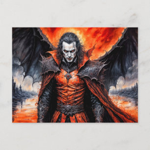 Carte Postale Vampire sous la lumière rouge de la lune