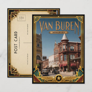 Carte Postale Van Buren Arkansas Art Déco vintage de l'âge d'or