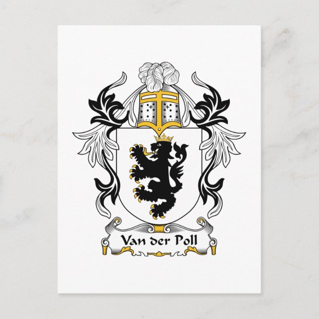 Carte Postale Van der Poll Family Crest (Devant)