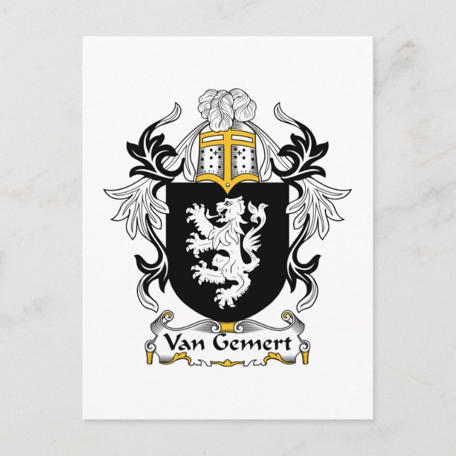 Carte Postale Van Gemert Family Crest (Devant)