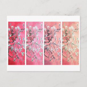 Carte Postale Van Gogh Almond Blossoms rose foncé Peach Gradient