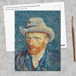 Carte Postale Van Gogh - Autoportrait au chapeau de feutre gris