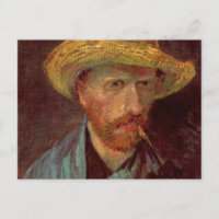 Van Gogh Autoportrait avec Casquette paille et tuy