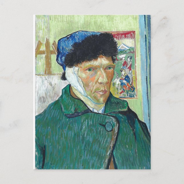 Carte Postale Van Gogh Autoportrait Bandaged Ear Art Peinture (Devant)