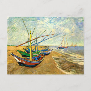 Carte Postale Van Gogh Bateaux de pêche sur la plage de Saintes