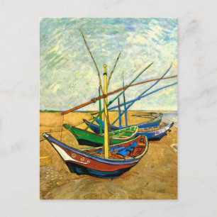 Carte Postale Van Gogh Bateaux de pêche sur la plage de Saintes