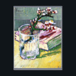 Carte Postale Van Gogh - Branche d'amande florissante avec un li<br><div class="desc">Vincent van Gogh célèbre peinture,  Branche d'amande en fleurs dans un verre avec un livre</div>