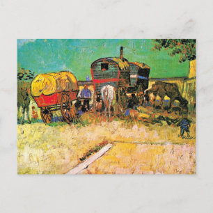 Carte Postale Van Gogh - Camp tzigane avec Cheval Dray,