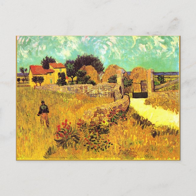 Carte Postale Van Gogh célèbre peinture, Ferme en Provence (Devant)