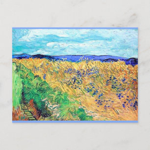 CARTE POSTALE VAN GOGH CHAMP DE BLÉ AVEC CORNFLOWERS 1890